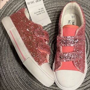 2/$25 MMA NEW YORK Glittery Pink Sneakers girls size 10 NWT